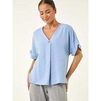 Roman Petite One Buttoned V-Neck Top
