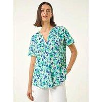 Roman Abstract Print Stretch Tunic Top