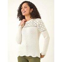 Roman Textured Wave Hem Knit Jumper