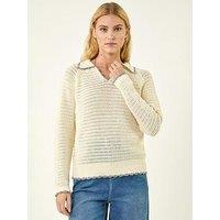 Roman Collar Crochet Knit Jumper