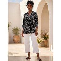 Roman Ditsy Print Pintuck Stretch Shirt