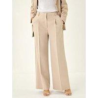 Roman Pleat Front Wide Leg Trouser