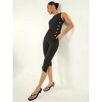 Roman Dusk Split Hem Bengaline Capri Trouser