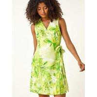 Roman Dusk Floral Wrap Dress