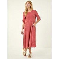 Roman Textured A-Line Midi Dress