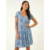 Roman Petite Paisley Pocket Swing Dress