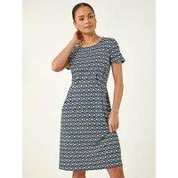 Roman Petite Floral Pocket Midi Dress