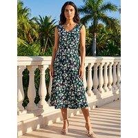 Roman Floral Twist Front Dress