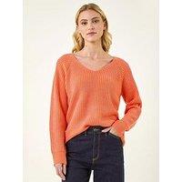 Roman V-Neck Boyfriend Knitted Jumper