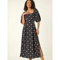 Roman Dusk Polka Dot Midi Dress