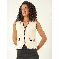 Roman Dusk Contrast Knit Waistcoat