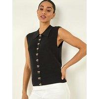 Roman Dusk Bow Detail Knit Top