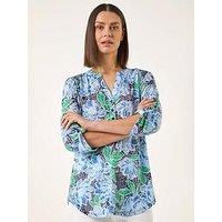 Roman Floral Print Burnout Shirt