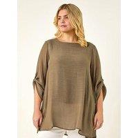 Roman Curve Buttoned Side Asymmetric Top