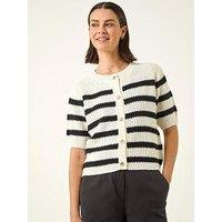 Roman Stripe Button Knit Cardigan