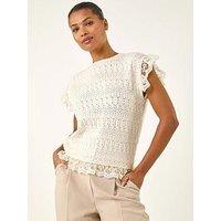 Roman Frill Lace Knitted Top