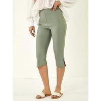 Roman Dusk Split Hem Bengaline Capri Trouser