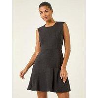 Roman Textured Sleeveless Short Dress
