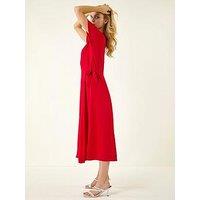 Roman Side Tie Detail Midi Dress