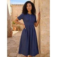 Roman Buttoned Pocket Stretch Midi Dress