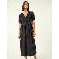 Roman Textured Frill Midi Dress