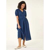 Roman Textured Frill Midi Dress