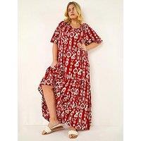 Roman Curve Printed Woven Maxi Dress
