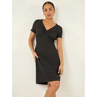 Roman Petite Textured Twist Front Dress