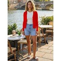 Roman Floral Lace Trim Knit Cardigan
