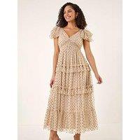 Roman Mesh Frill Maxi Dress