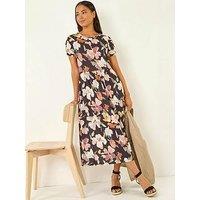 Roman Petite Floral Pocket Midi Dress