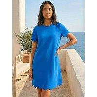 Roman Scallop T-Shirt Stretch Dress