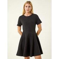 Roman Panel Flared Stretch Dress