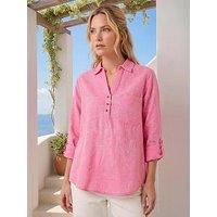 Roman Floral Print Collar V-Neck Shirt