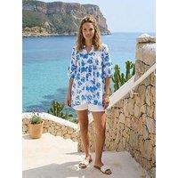 Roman Floral Print Tunic Top