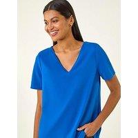 Roman Scalloped Hem V-Neck T-Shirt