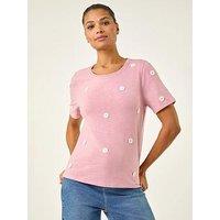 Roman Textured Floral Stretch T-Shirt