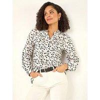 Roman Floral Embroidered Pintuck Top