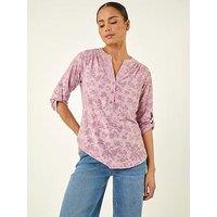 Roman Petite Burnout Print Button Shirt