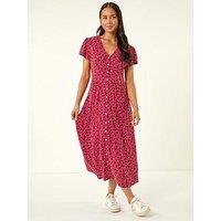 Roman Petite Abstract Spot Midi Dress