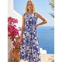 Roman Abstract Print Midi Dress