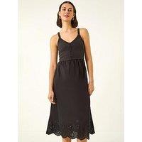 Roman Crochet Strappy Midi Dress