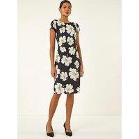 Roman Floral Gathered Shift Dress
