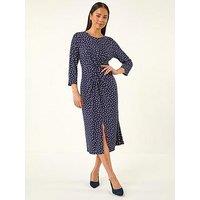Roman Petite Spot Front Knot Dress