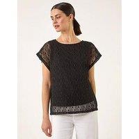 Roman Lace Overlay Stretch Top