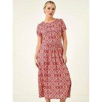 Roman Petite Abstract Midi Dress