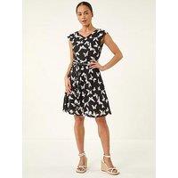Roman Petite Butterfly Tie Waist Dress