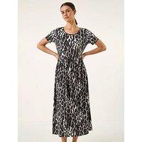 Roman Animal Print Stretch Midi Dress