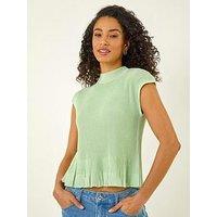 Roman Dusk Crinkle Knit Peplum Top
