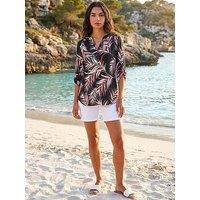 Roman Textured Leaf Puff Print Shirt